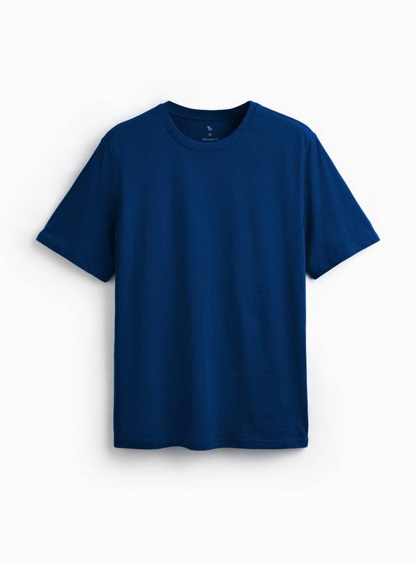 Dark Blue Pure Cotton Regular Fit T-Shirt M
